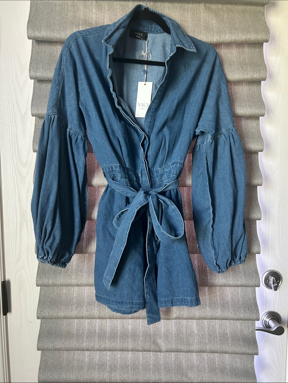 VICI Indigo Denim Tie-Waist Jacket